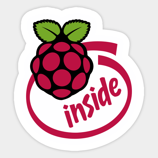 Raspberry Pi Retro Intel Mashup Logo Sticker by gigapixels